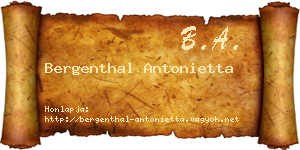 Bergenthal Antonietta névjegykártya